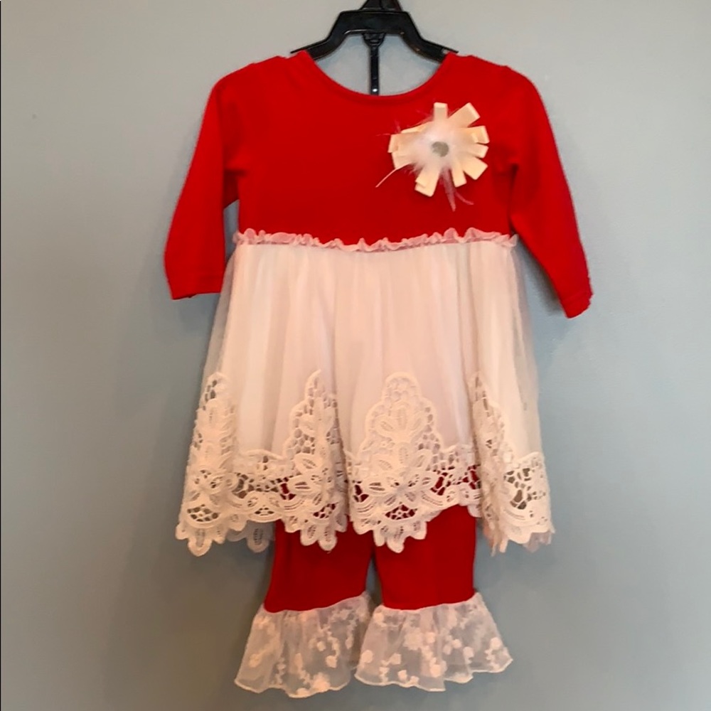 VVGUC 18m CHRISTMAS PEACHES ‘N CREAM OUTFIT